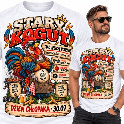 KOSZULKA DZIEŃ CHŁOPAKA STARY KOGUT
